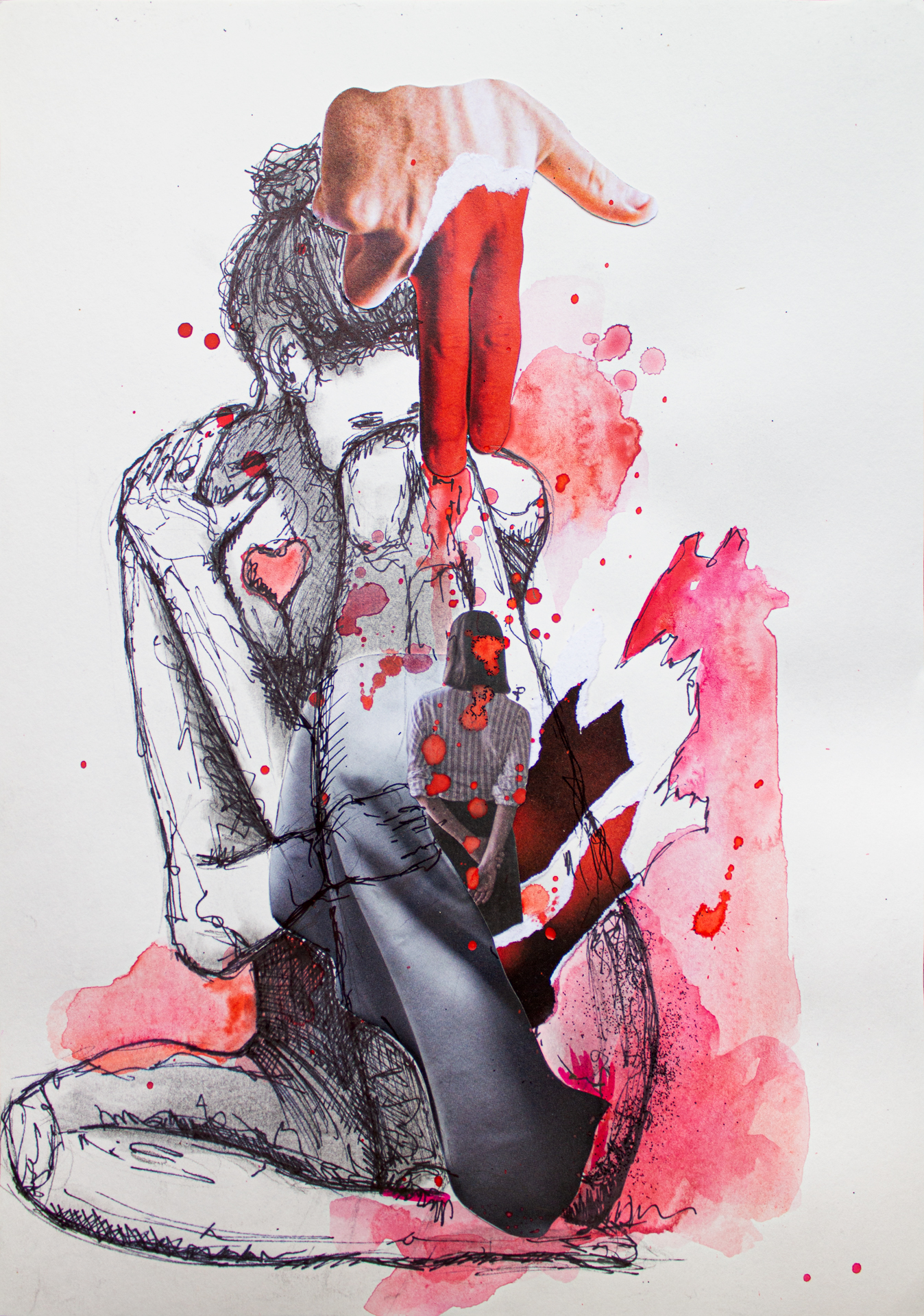 "Violencia y rechazo socia I" ~ Tec. mixta (21 x 40 cm) - Imagen 2